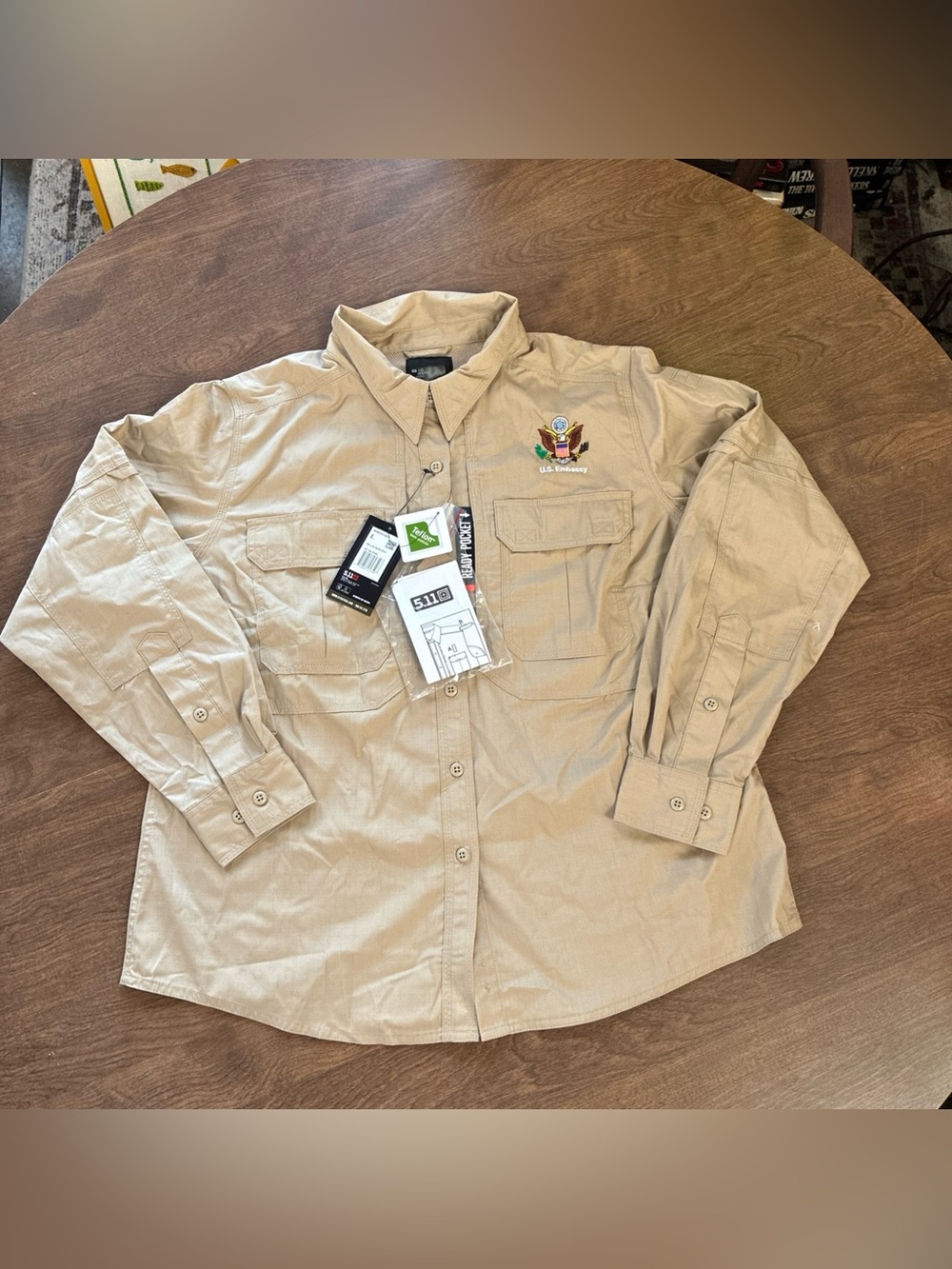 5.11 Tactical NWT Women’s Shirt Long Sleeve Button Down Khaki Large